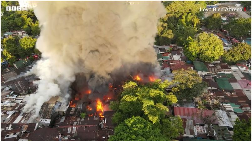 පිලිපීනයේ ගින්නකින් කුඩා දරුවන් ඇතුළු 8 දෙනෙකු ජීවිතක්ෂයට(VIDEO)