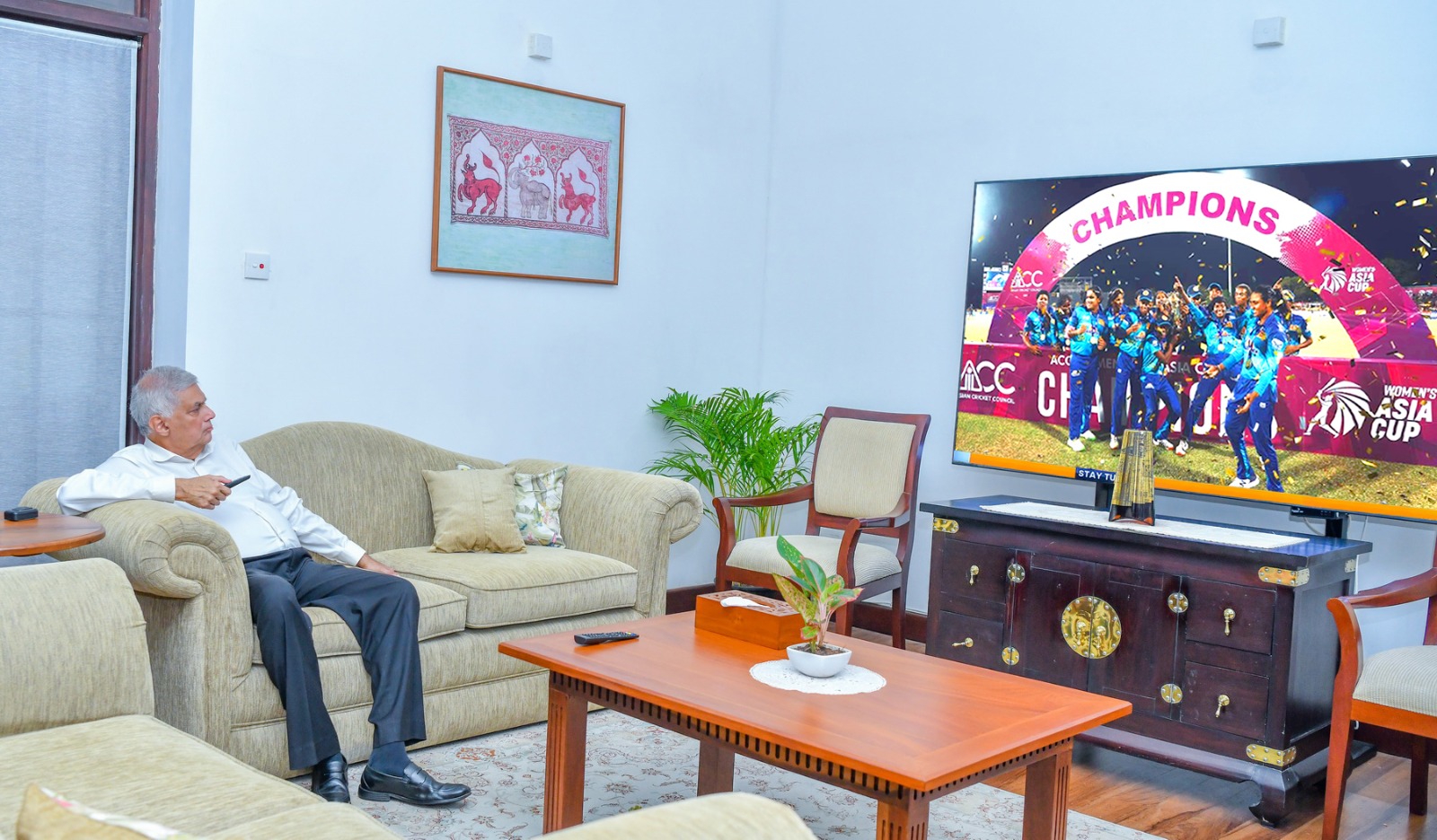 ශ්‍රී ලංකා ක්‍රිකට් කණ්ඩායමට සුබ පැතුම් එක් කළ ජනපති