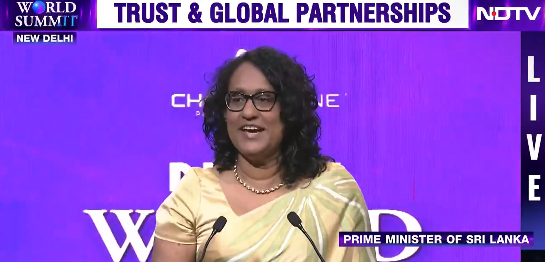 සමෘද්ධිමත් ශ්රී ලංකාවක් වෙනුවෙන් ඉන්දියාව ඇතුළු ජාත්යන්තර ප්රජාව සමඟ සහයෝගයෙන් කටයුතු කිරීමට ලක් රජය සුදානම් – අග්රාමාත්ය ආචාර්ය හරිනි අමරසූරිය 2025 NDTV ලෝක සමුළුව අමතමින් කියයි සමෘද්ධිමත් ශ්රී ලංකාවක් වෙනුවෙන් ඉන්දියාව ඇතුළු ජාත්යන්තර ප්රජාව සමඟ සහයෝගයෙන් කටයුතු කිරීමට ලක් රජය සුදානම් – අග්රාමාත්ය ආචාර්ය හරිනි අමරසූරිය 2025 NDTV ලෝක සමුළුව අමතමින් කියයි